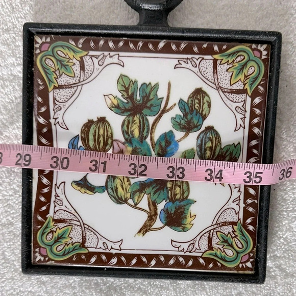 Vintage Cast Iron With Ceramic Tile  Trivet - Picture 6 of 6